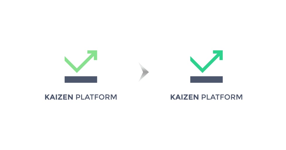 「Kaizen Platform」のコーポレートロゴの旧バージョンと新バージョン